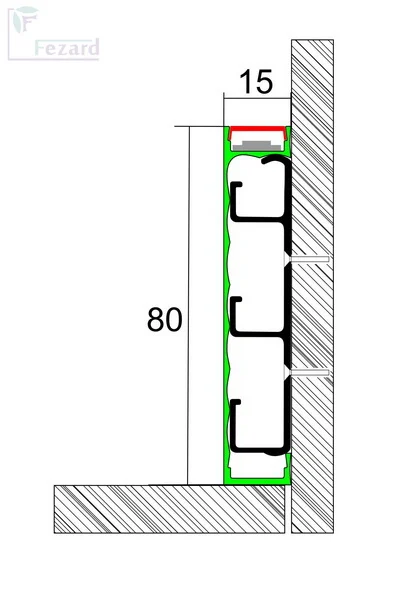 Алюминиевый плинтус Fezard Кабельный ALP-G80-LA Алюминий 80*15*2500 мм в Кемерово