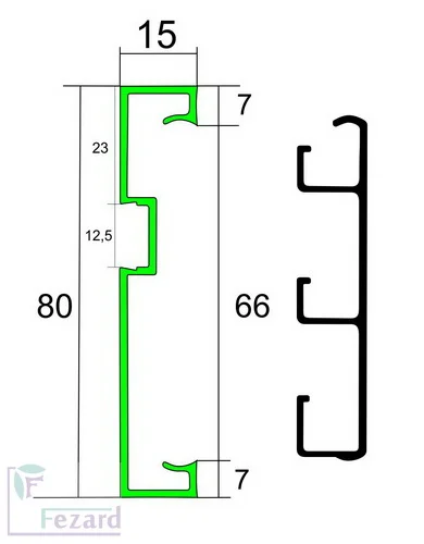 Алюминиевый плинтус Fezard Кабельный ALP-G80-LF Алюминий 80*15*2500 мм в Кемерово