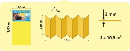 Подложка Солид 2мм гармошка желтая (10.5 м2) в Кемерово