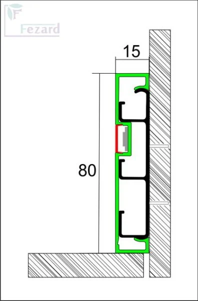 Алюминиевый плинтус Fezard Кабельный ALP-G80-LF Алюминий 80*15*2500 мм в Кемерово