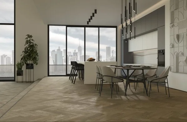 Паркетная доска Quartz Parquet Английская Ёлка Дуб Карельский 33-419 в Кемерово