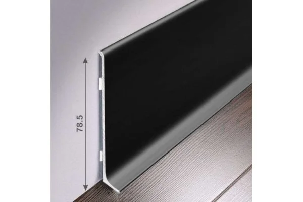 Алюминиевый плинтус Bonkeel ПЛ80 515л Черный (78,5х11,2х2500мм) в Кемерово