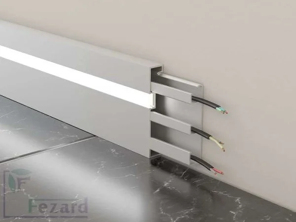 Алюминиевый плинтус Fezard Кабельный ALP-G80-LF Алюминий 80*15*2500 мм в Кемерово